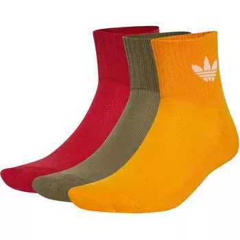Носки до середины голени MID CREWSOCKS, 3 пары унисекс Adidas Originals, 3 Pack (Olive Layer/Eqt Orange/Victory Team Red)