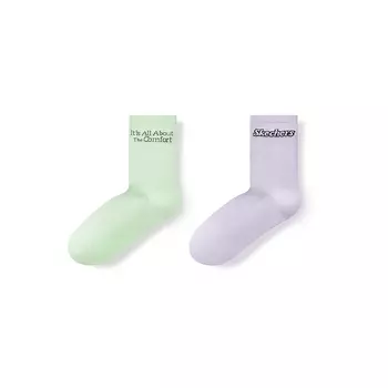 Носки до середины голени серии Sports Alliance, 2 шт. в упаковке унисекс Skechers, 2 Pack (Orchid Purple+Sprout Green)