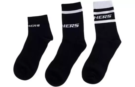 Носки до середины голени унисекс, 1 комплект из 3 пар Skechers, 1 Set 3 Pack (Mixed Color-02EE)