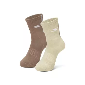 Носки до середины голени унисекс, 2 шт Skechers, 2 Pack (Summer Sand White+Camel)