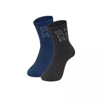 Носки до середины голени унисекс, 2 шт Skechers, 2 Pack (Black+Navy Blue)