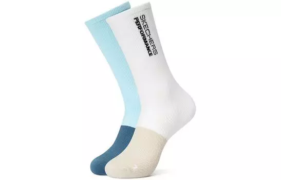 Носки до середины голени унисекс, 2 шт Skechers, 2 Pack (White/Blue/0422)