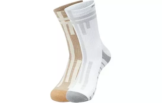 Носки до середины голени унисекс, 2 шт Skechers, 2 Pack (Light Brown Gray/Bright White/047M)