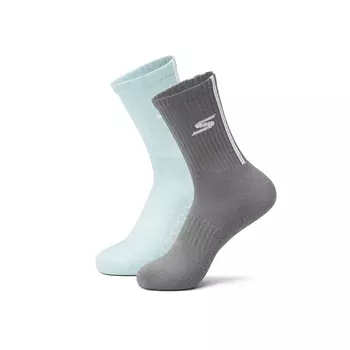 Носки до середины голени унисекс, 2 шт Skechers, 2 Pack (Sky Blue+Shark Gray)