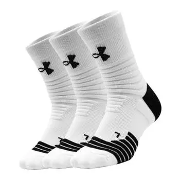 Носки до середины голени унисекс, 3 пары Under Armour, черный/белый