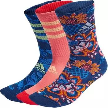 Носки до середины голени унисекс, 3 пары Adidas Originals, 3 Pack (Blue Brown/Pink/Light Blue Green)