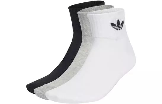 Носки до середины голени унисекс, 3 пары Adidas Originals, 3 Pack (White+Medium Gray+Black)