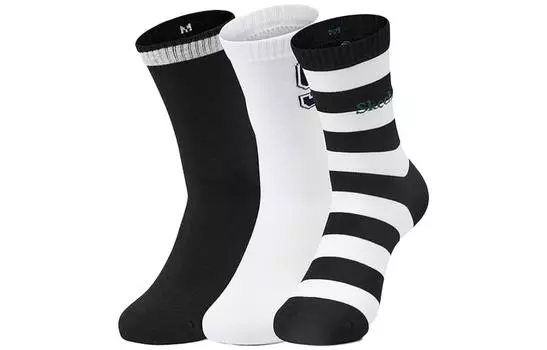 Носки до середины голени унисекс, 3 пары Skechers, 3 Pack (Black/White/Black/038T)