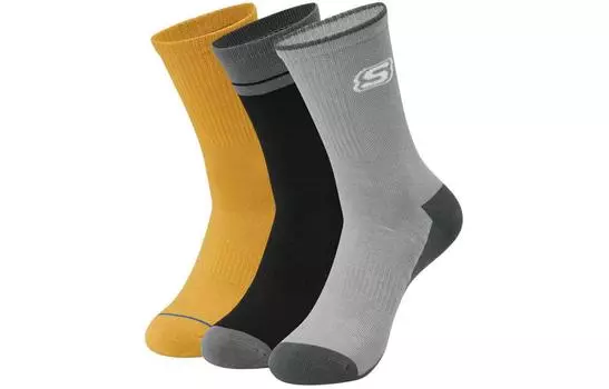 Носки до середины голени унисекс, 3 пары Skechers, 3 Pack (Gray/Black/Toffee/03XP)