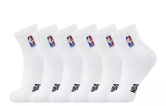 Носки до середины голени унисекс, 6 пар NBA, 2 Pack (Gray)