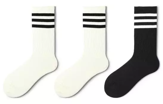 Носки до середины голени, весна-осень, все унисекс, 3 пары Primeet, 3 Pack (Ecru)
