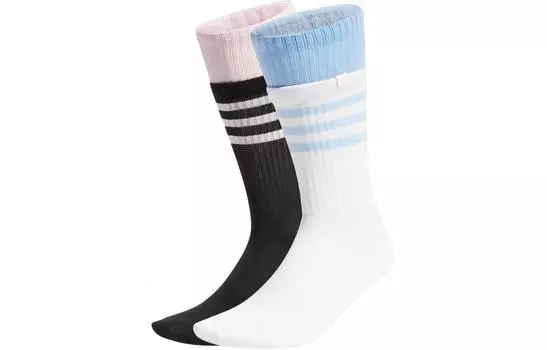 Носки до середины голени женские, 2 пары Adidas, 2 Pack (White+Black)