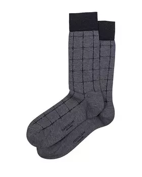 Носки до середины икры Marcoliani Pima из хлопка и нейлона с оконным стеклом, серый