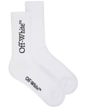 Носки до середины икры в стиле Bookish Off-White, белый/черный