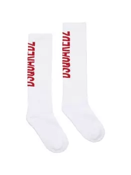 Носки DSQUARED2 KIDS с жаккардовым логотипом, белый