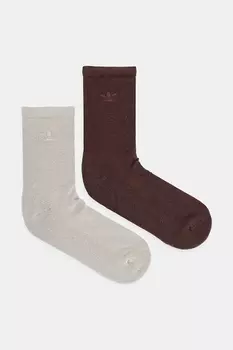 Носки двухцветные 2 пары Adidas Originals, коричневый