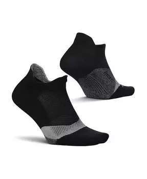 Носки Elite Light Cushion No Show Tab Ankle Socks — спортивные носки с направленной компрессией Feetures, черный