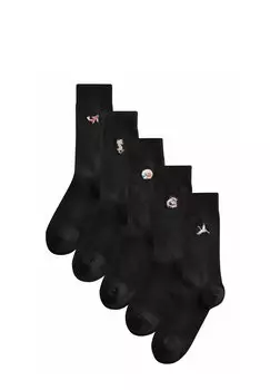 Носки EMBROIDERED FIVE PACK Next, черный