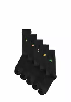 Носки EMBROIDERED FIVE PACK Next, черный