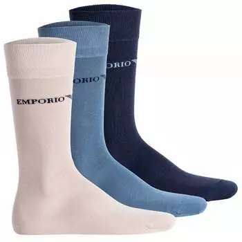 Носки Emporio Armani 3 шт, цвет Marine/Nude/Blau