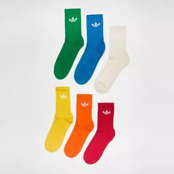 Носки Essential Trefoil (6 Pack) adidas Originals, цвет wonder white/bluebird/green