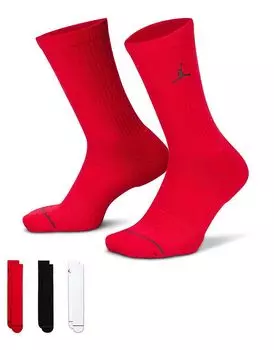 Носки Everday Cushioned, 3 пары, красные, черные и белые Jordan