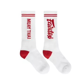 Носки Fairtex SOCK1, размер US13-14, белый/красный