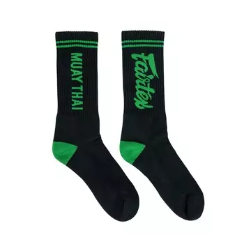 Носки Fairtex SOCK3, размер US11-12, черный/зеленый