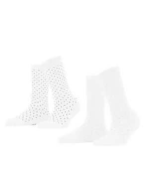 Носки Fine Dot, 2 пары Esprit, белый