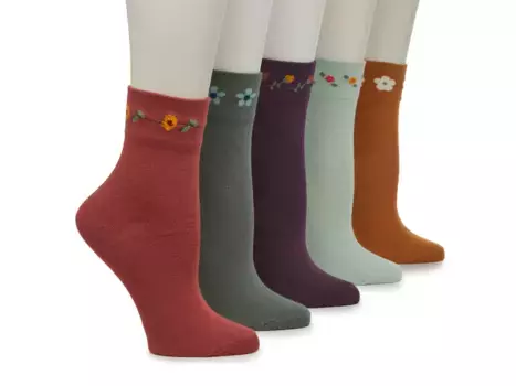 Носки Floral Welt Women's Ankle Socks - 5 Pack Crown Vintage, цвет earthtonesmulticolorfloralprint