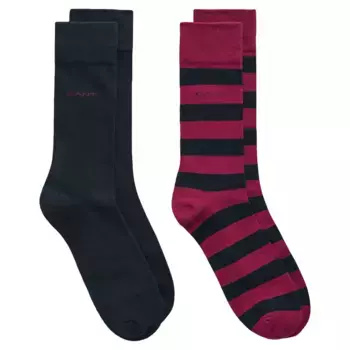Носки Gant Bar And Solid 2 pairs, черный/розовый