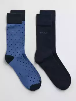 Носки GANT Polka Dot & Plain 2 шт, цвет blue royal