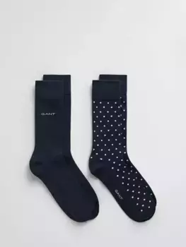 Носки GANT Polka Dot & Plain 2 шт, цвет blue navy