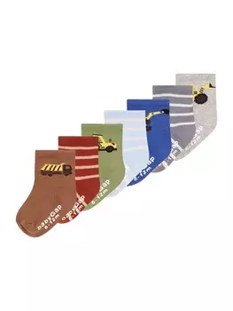 Носки GAP Socks CONSTRUCT, кобальтово-синий/светло-голубой/коричневый/серый/пестрый серый/зеленый/карминно-красный