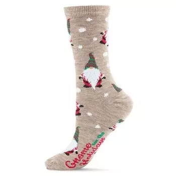 Носки Gnome For The Holidays Crew MeMoi, цвет Khaki Heather