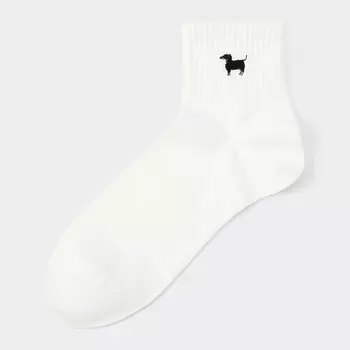 Носки GU Xia Xin с вышивкой в виде животных, черный