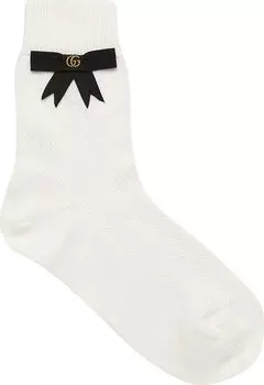 Носки Gucci Cotton Blend Socks With GG Bow White, белый
