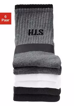 Носки H.I.S Sport, цвет 2x wei, 2x schwarz, 2x grau meliert