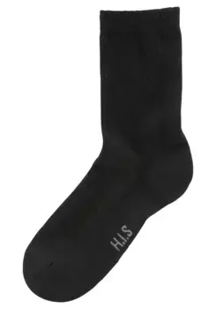 Носки H.I.S (упаковка 6 пар), из комфортной махровой ткани, черный