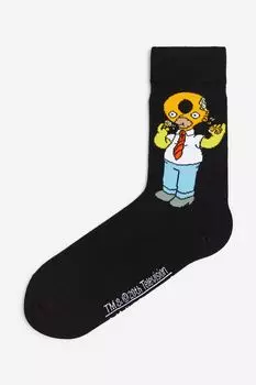 Носки H&M x The Simpsons Motif-detail, черный