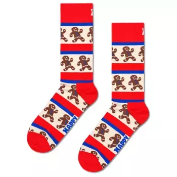 Носки Happy Gingerbread stripe crew, красный