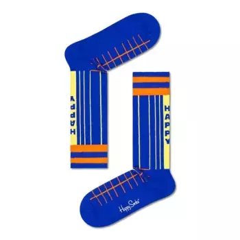 Носки Happy Grid Stripe long, синий