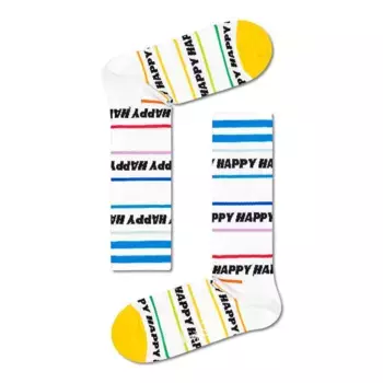 Носки Happy Happy Line Thin Crew White long, белый