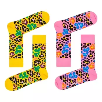 Носки Happy Multi Leopard 2 pairs, розовый/желтый