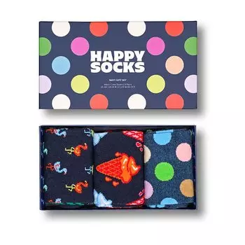 Носки Happy Navy gift Half long 3 шт, разноцветный