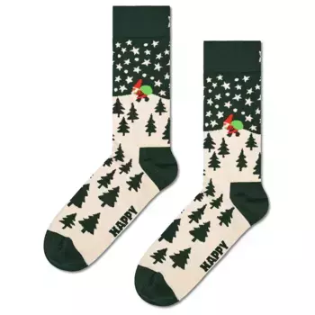 Носки Happy Santa on the way crew, бежевый