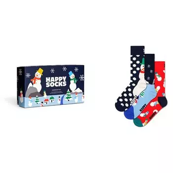 Носки Happy Snowmans Gift Set Half long 3 шт, разноцветный