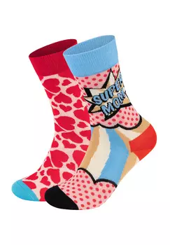 Носки Happy Socks 2 Pack Super Mom Heart Socks, цвет multi_coloured