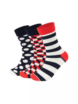 Носки Happy Socks 3 Pack Classic Filled Optic Socks, цвет multi_coloured
