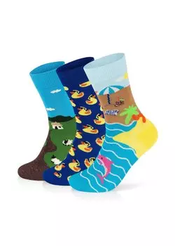 Носки Happy Socks 3 Pack Little House Beach Break Rubber Duck, цвет multi_coloured
